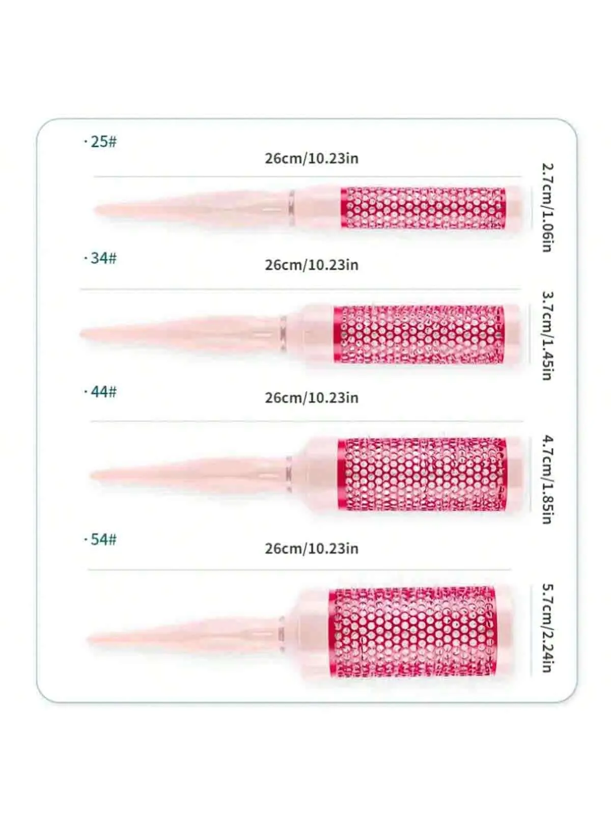 1PC Pink Hairdressing Curling Comb Professional Hair Styling Comb Nylon Curling Round Brush For Blow Drying,Round Curling Hair Brush Hairdressing Curling Comb Aluminum Tube Hair Styling Comb For Blowing And Styling Hair