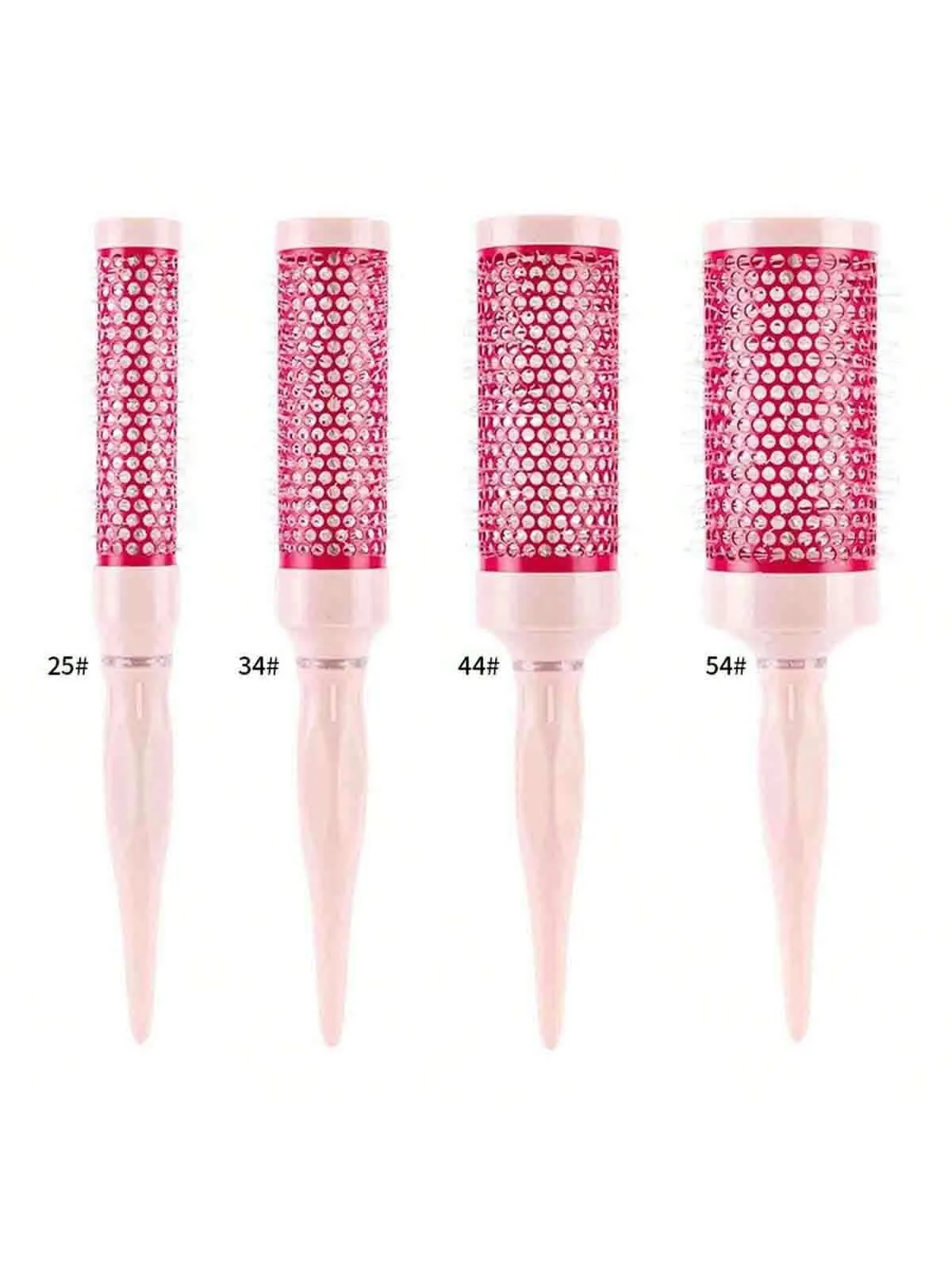 1PC Pink Hairdressing Curling Comb Professional Hair Styling Comb Nylon Curling Round Brush For Blow Drying,Round Curling Hair Brush Hairdressing Curling Comb Aluminum Tube Hair Styling Comb For Blowing And Styling Hair