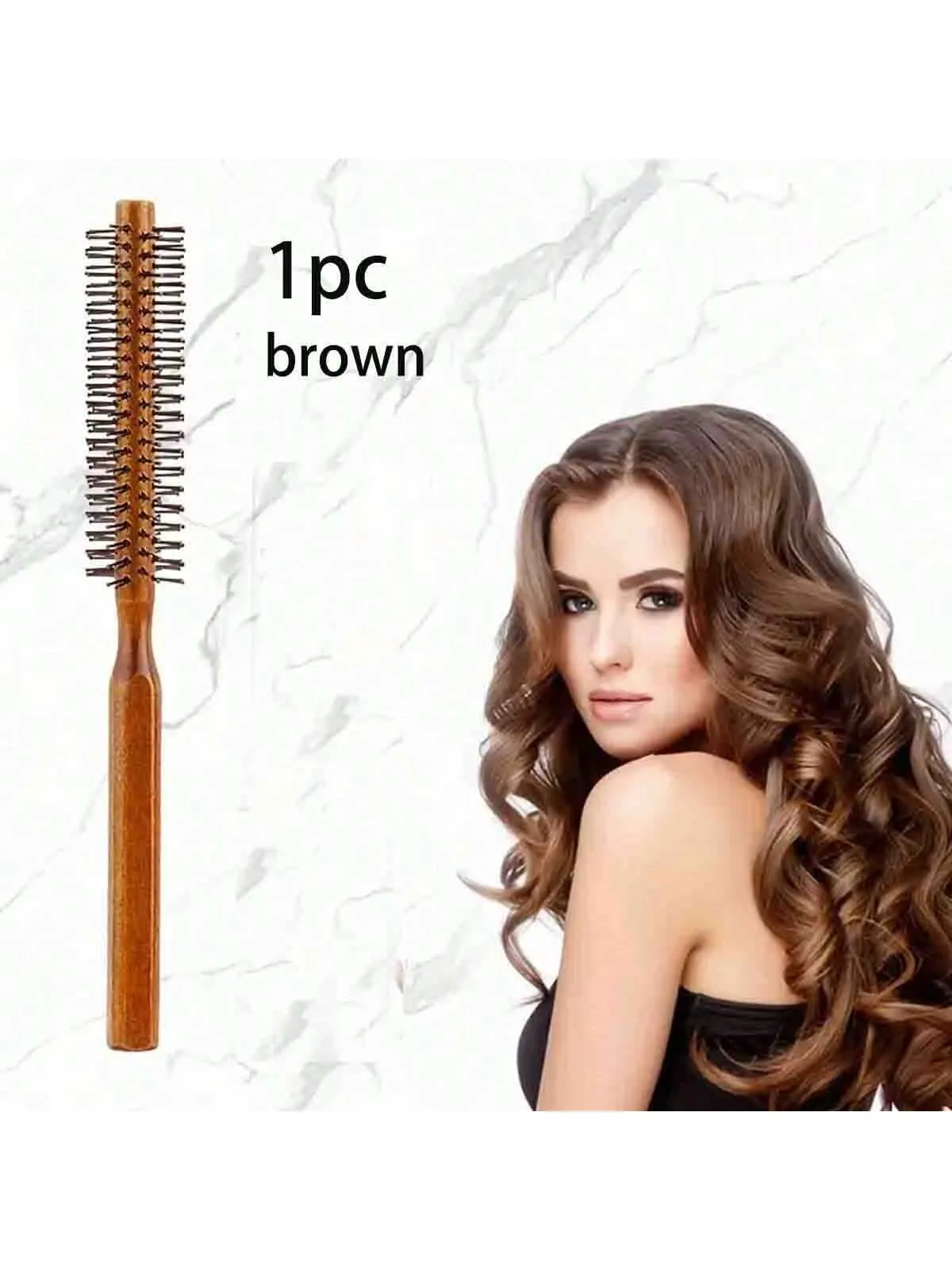 1PC Pink Hairdressing Curling Comb Professional Hair Styling Comb Nylon Curling Round Brush For Blow Drying,Round Curling Hair Brush Hairdressing Curling Comb Aluminum Tube Hair Styling Comb For Blowing And Styling Hair