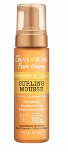 CREME OF NATURE PURE HONEY MOISTURE & TWIST CURLING MOUSSE 7 oz