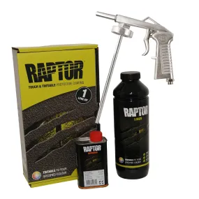 U-Pol Raptor Tintable Tough Protective UV Coating Bed Liner Kit 1L   Schutz Gun